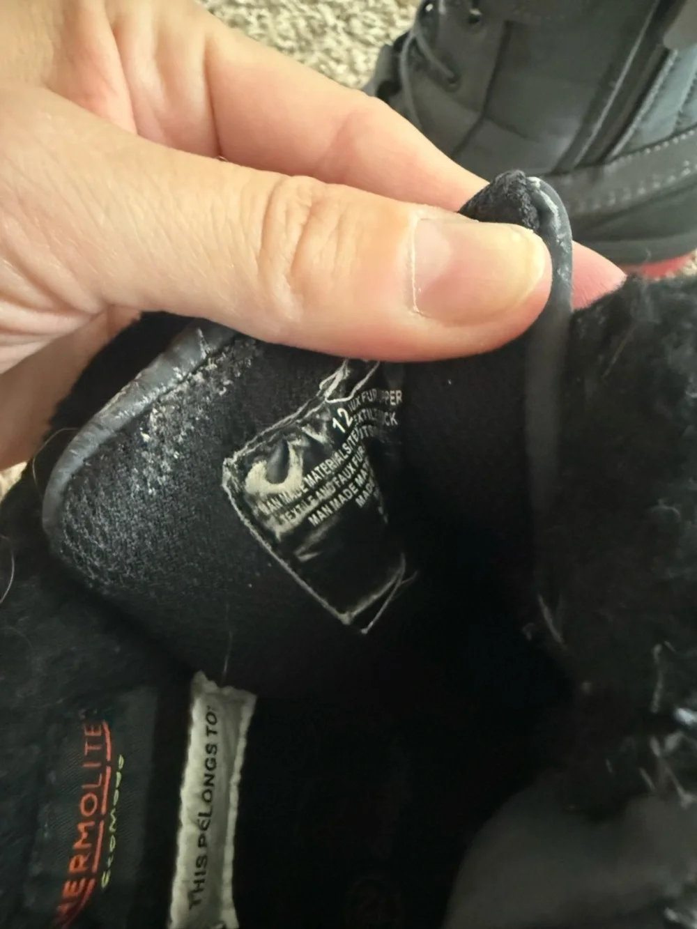 Kids Black Waterproof Snow Boots with Cozy Fleece Lining